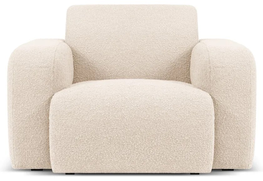 Fotoliu bej cu tapițerie din stofă bouclé Molino – Micadoni Home