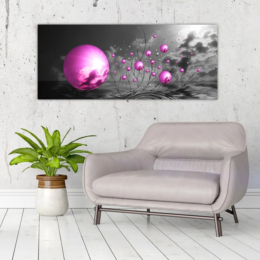 Tabloul bilelor roz (120x50 cm)
