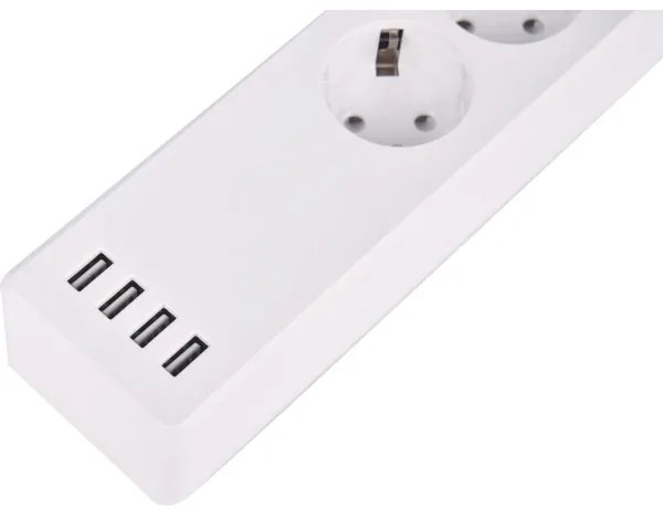 Prelungitor 1,8 m cu întrerupător + 4xUSB/Wi-Fi Tuya SCHUKO