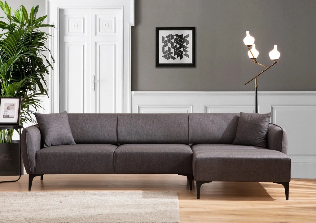 Canapea de colț Belissimo Right - Dark Grey