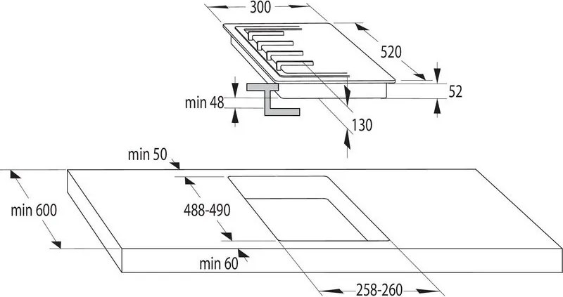 Plita pe gaz incorporabila Gorenje GC321B, 4050 W, Aprindere electronica, Gratar din fonta, Negru