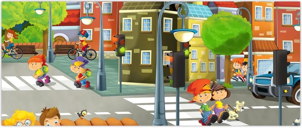 Tablou - Orășelul copiilor (120x50 cm)