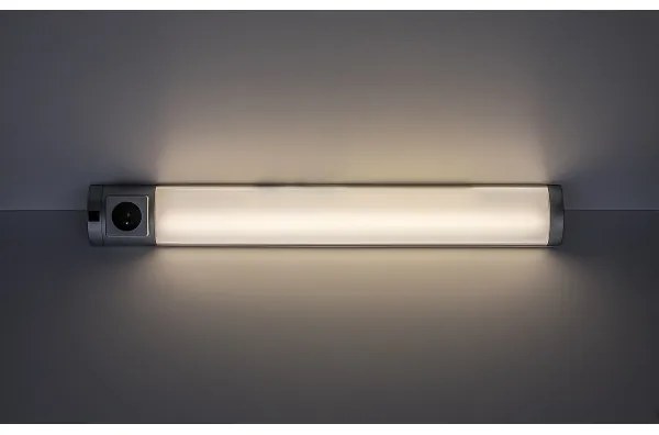 Corp de iluminat LED cu priză pentru corpuri de bucătărie Rabalux 78039 SOFT 2E LED/8W/230V 4000K 68 cm argintiu