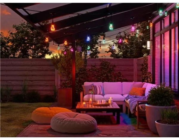 Nanoleaf NF084K02-20SLO - Ghirlandă LED RGBWIC reglabilă, 20 LED, 15 m, Wi-Fi, IP65