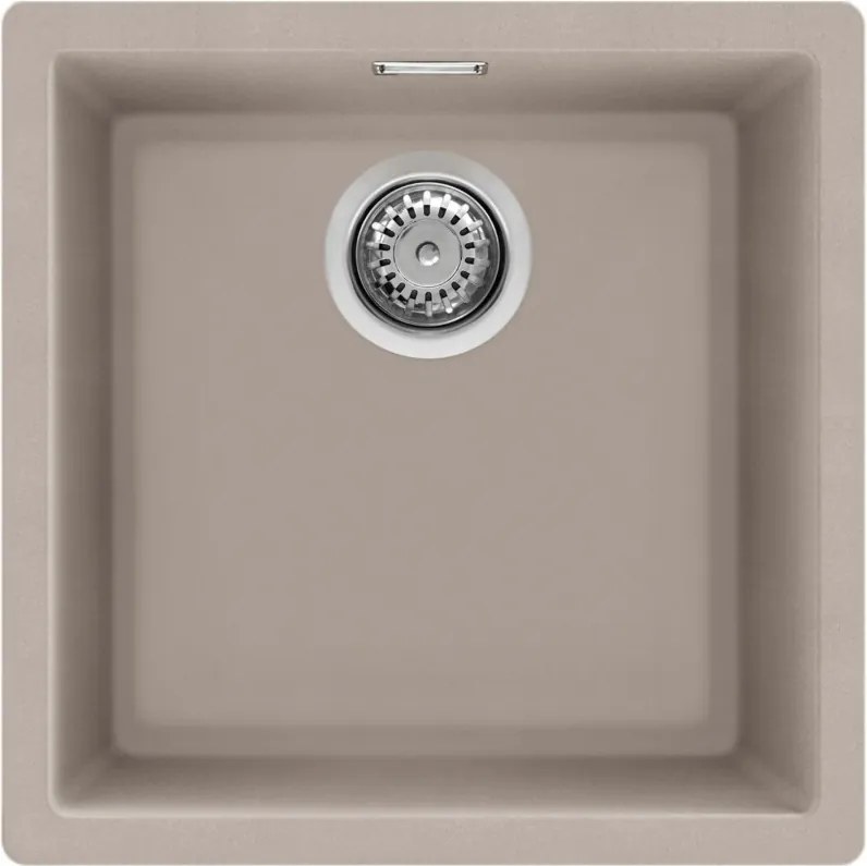 Chiuveta de bucatarie pentru montare pe blat SMEG Quadra VZP45DV, 45 cm, Antibacteriana, Rezistenta la zgarieturi si la razele UV, Gri/Bej