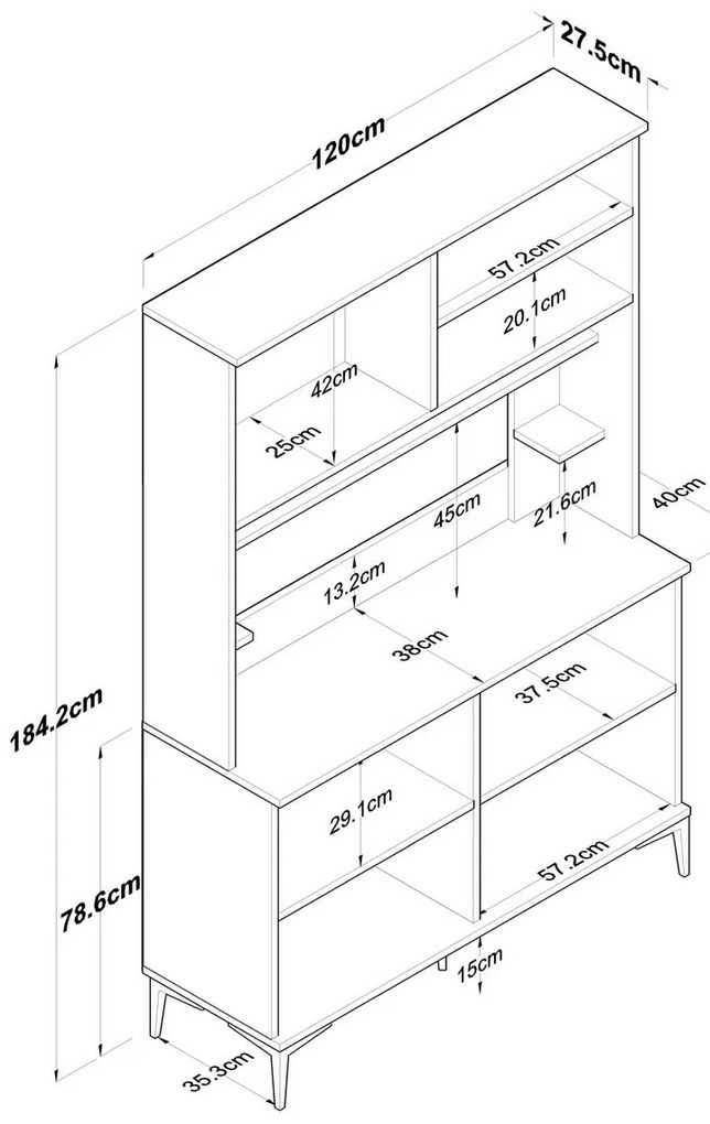 Dulap Jevy Walnut și Alb