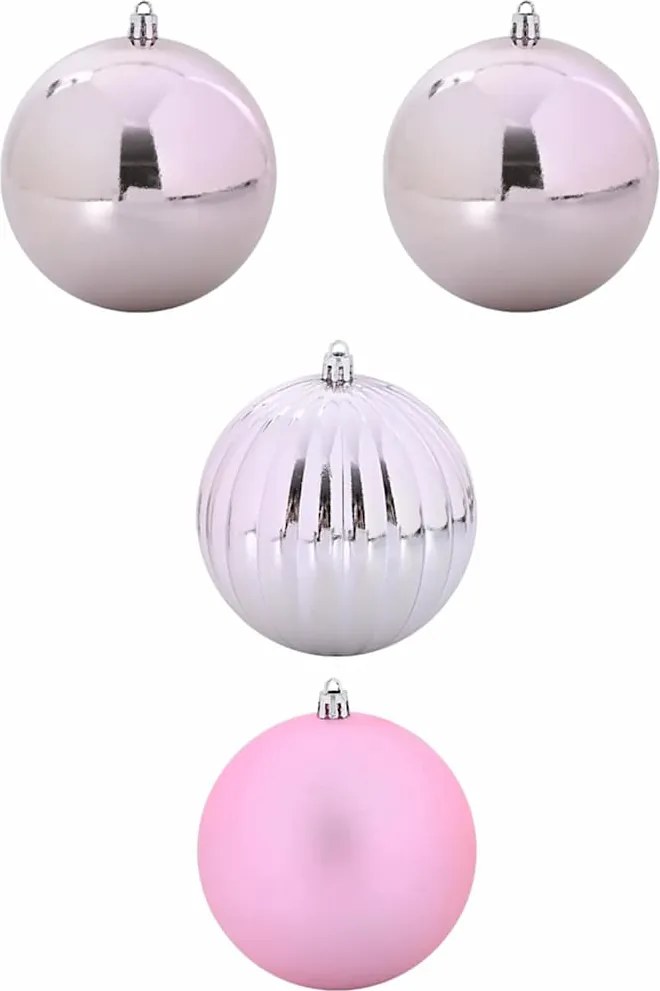 vidaXL Set de Globuri de Crăciun XXL 4 pcs Roz Plastic