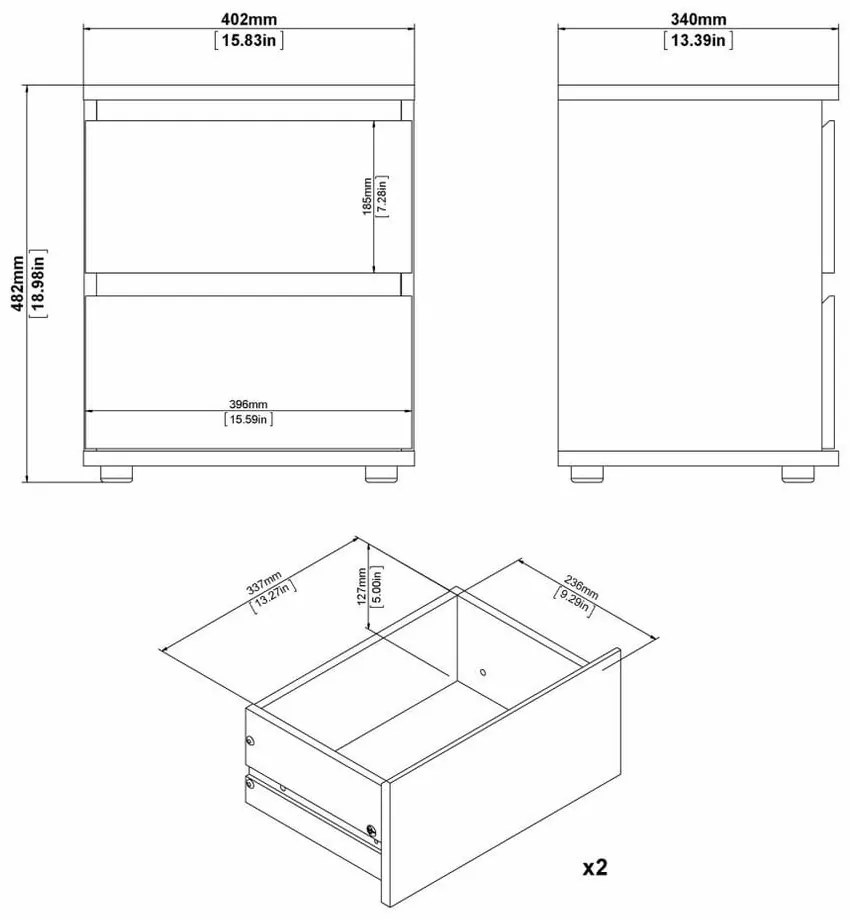 Noptieră cu aspect de lemn de stejar Tvilum Nova