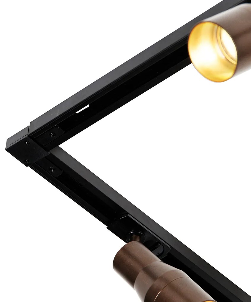 Sistem de iluminat pe șină modern cu 5 spoturi bronz închis monofazat - Iconic Kohua