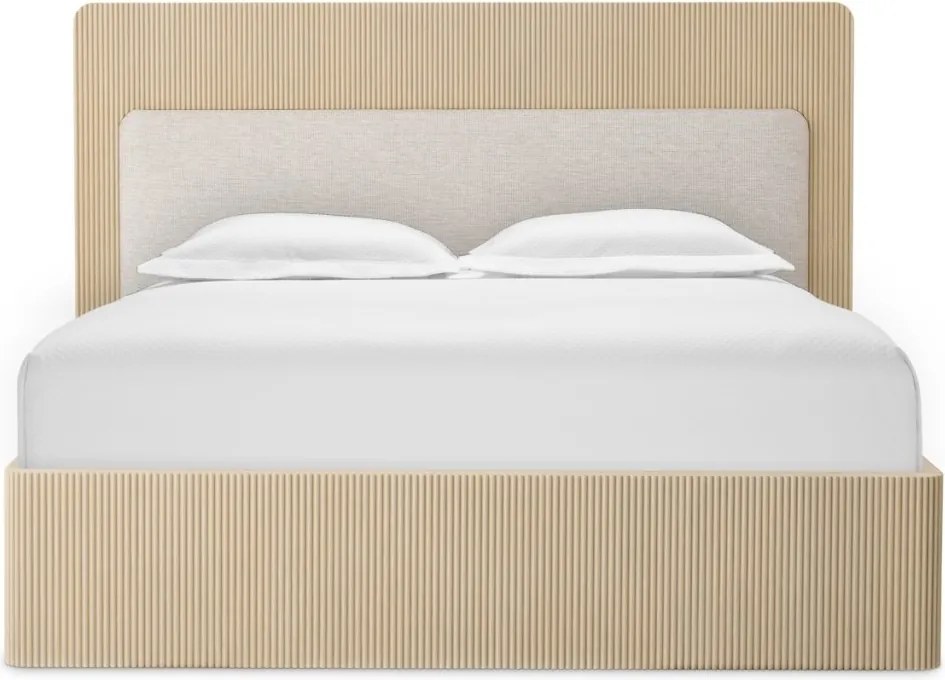 Pat dublu design LUX Dimitrios 180x210cm, stejar albit