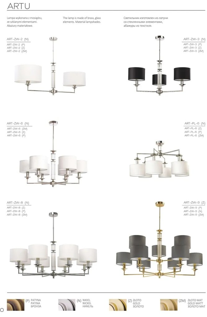 Candelabru modern realizat manual Artu 12L
