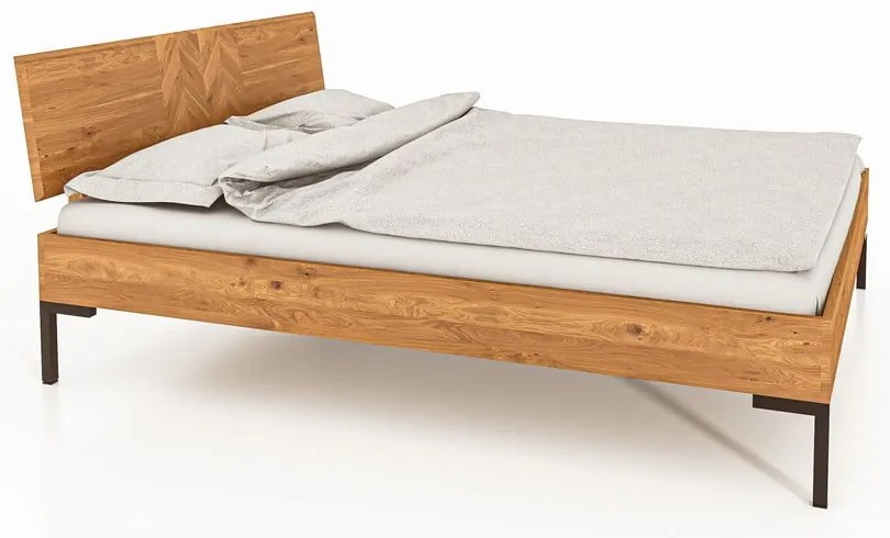 Pat matrimonial din lemn de stejar 160x200 cm Abies 2 - The Beds