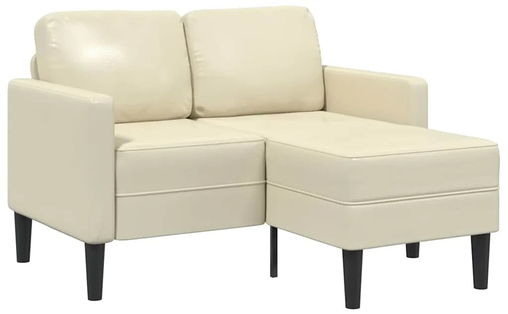 vidaXL Canapea cu 2 locuri cu șezlong în formă de L crem 125 cm