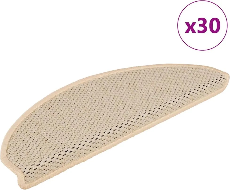 vidaXL Covorașe scară autoadezive aspect sisal 30 buc 65x21x4cm Berber