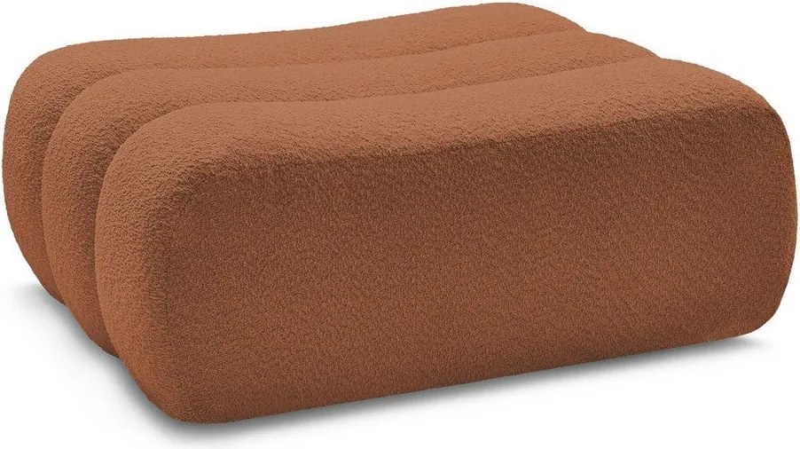 Taburet portocaliu cu tapițerie din țesătură bouclé Azra – Bobochic Paris