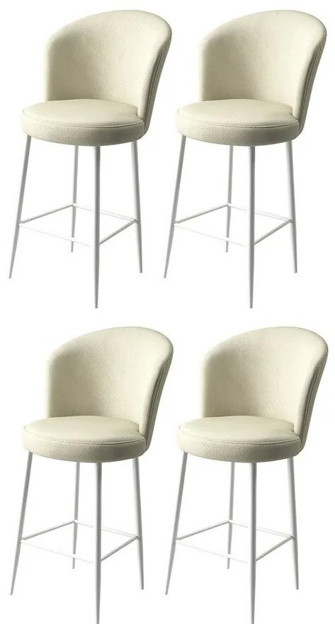 Set de scaune de bar Alte Cream and White, 4 buc., 4 buc
