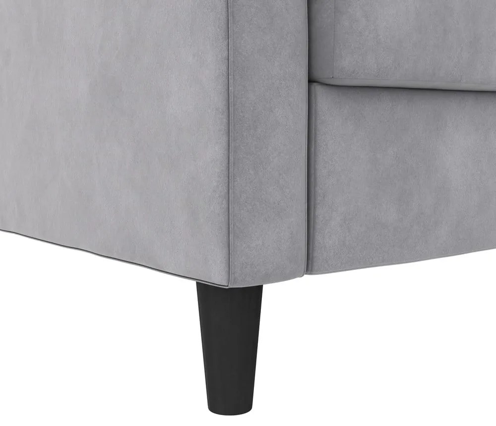 Colțar gri deschis cu tapițerie din catifea Presley – Støraa