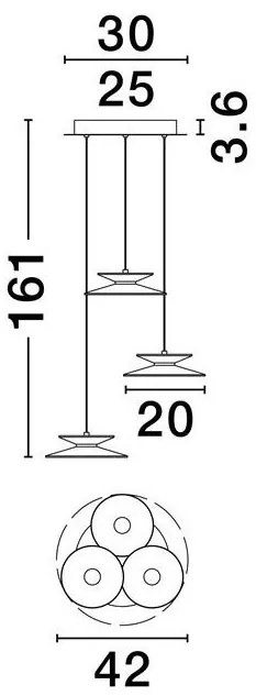 Lustra cu 3 pendule LED design modern Morfi