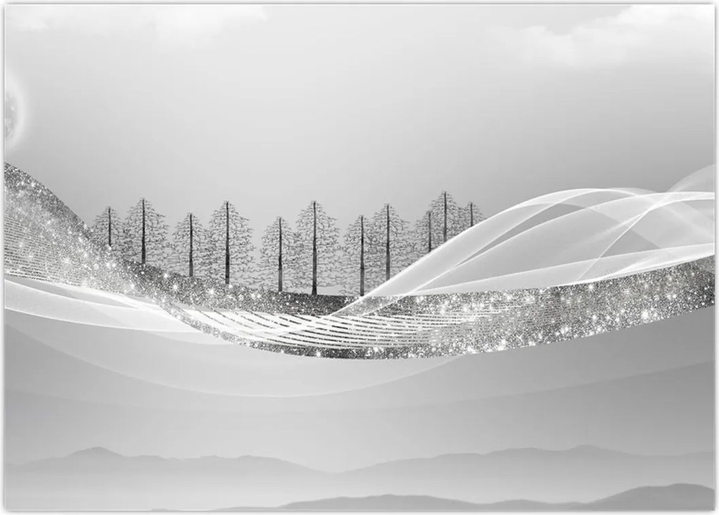 Tablou - Peisaj argintiu (70x50 cm)