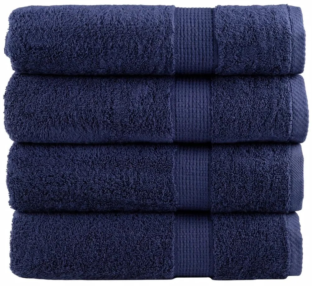 vidaXL Prosoape de duș premium SOLUND 4 buc bleumarin 70x140cm 600 gsm