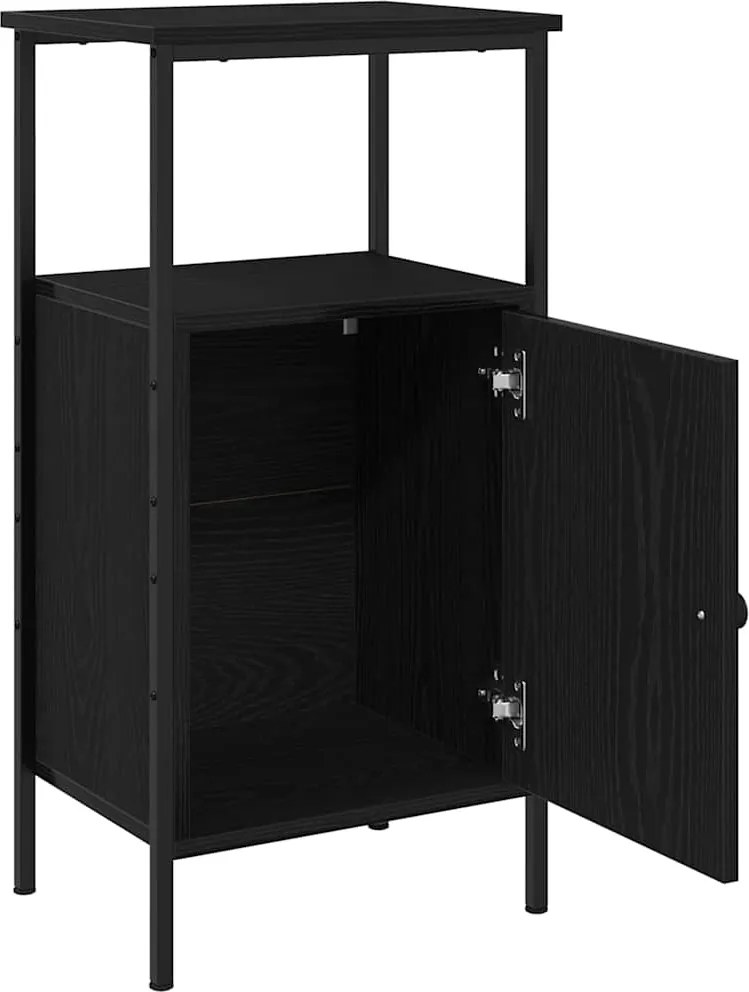 vidaXL Dulap de noapte 2 pcs Stejar Negru 41 x 31 x 80 cm