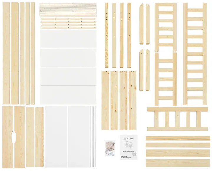 Juskys Pat copii Marli 90x200 cm cu spațiu de depozitare - natural