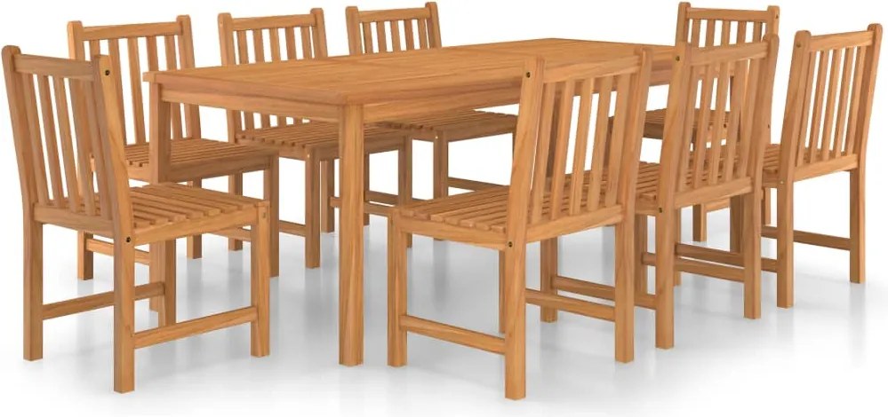 vidaXL Set de mobilier de grădină cu 9 piese, 200x100 cm, lemn masiv de tec