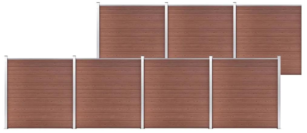 Gard de gradina, maro, 1218 x 186 cm, WPC 1, Maro, 7 sectiuni