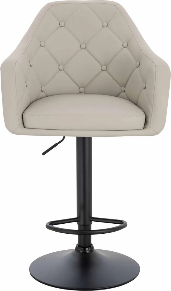 HR831W Scaun Ecru Piele Ecologica Premium Soft cu Bază Neagră