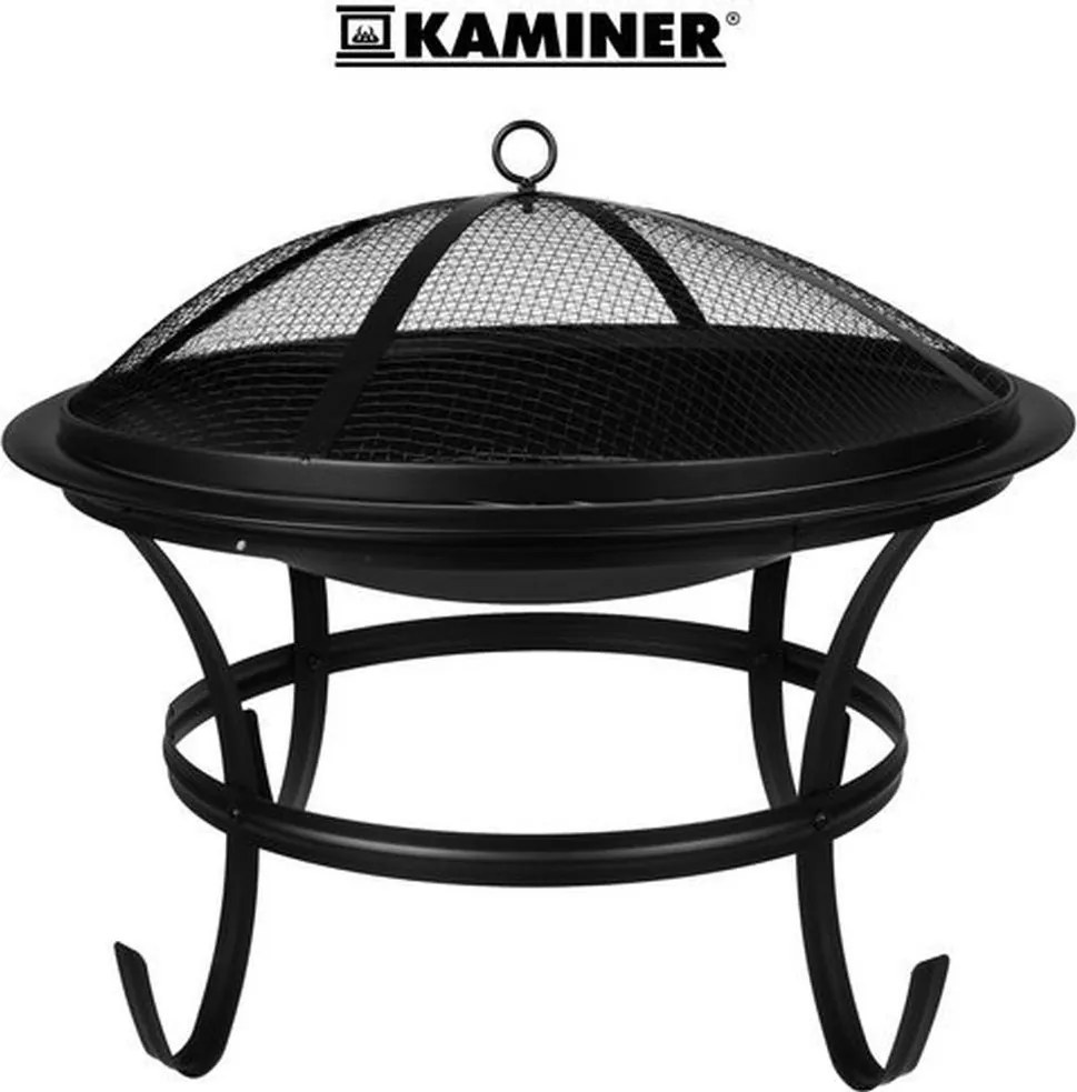 Grătar de grădină cu capac 56 cm negru