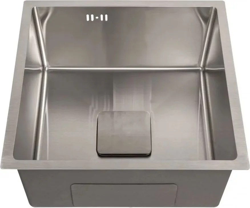 Chiuveta inox Inter Ceramic cu o cuva fara picurator finisaj inox satinat 50x50 cm