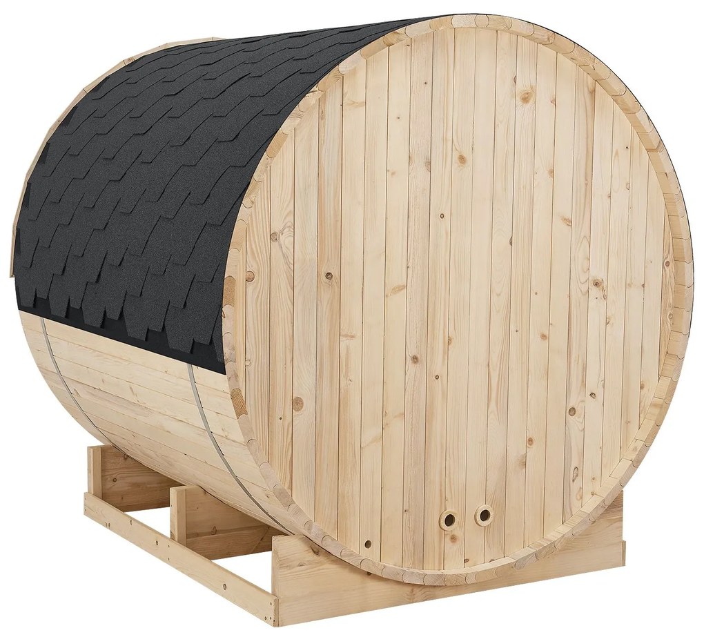 Vonkajšia sudová sauna Spitzbergen L dĺžka 190 cm priemer 190 cm (6 kW)
