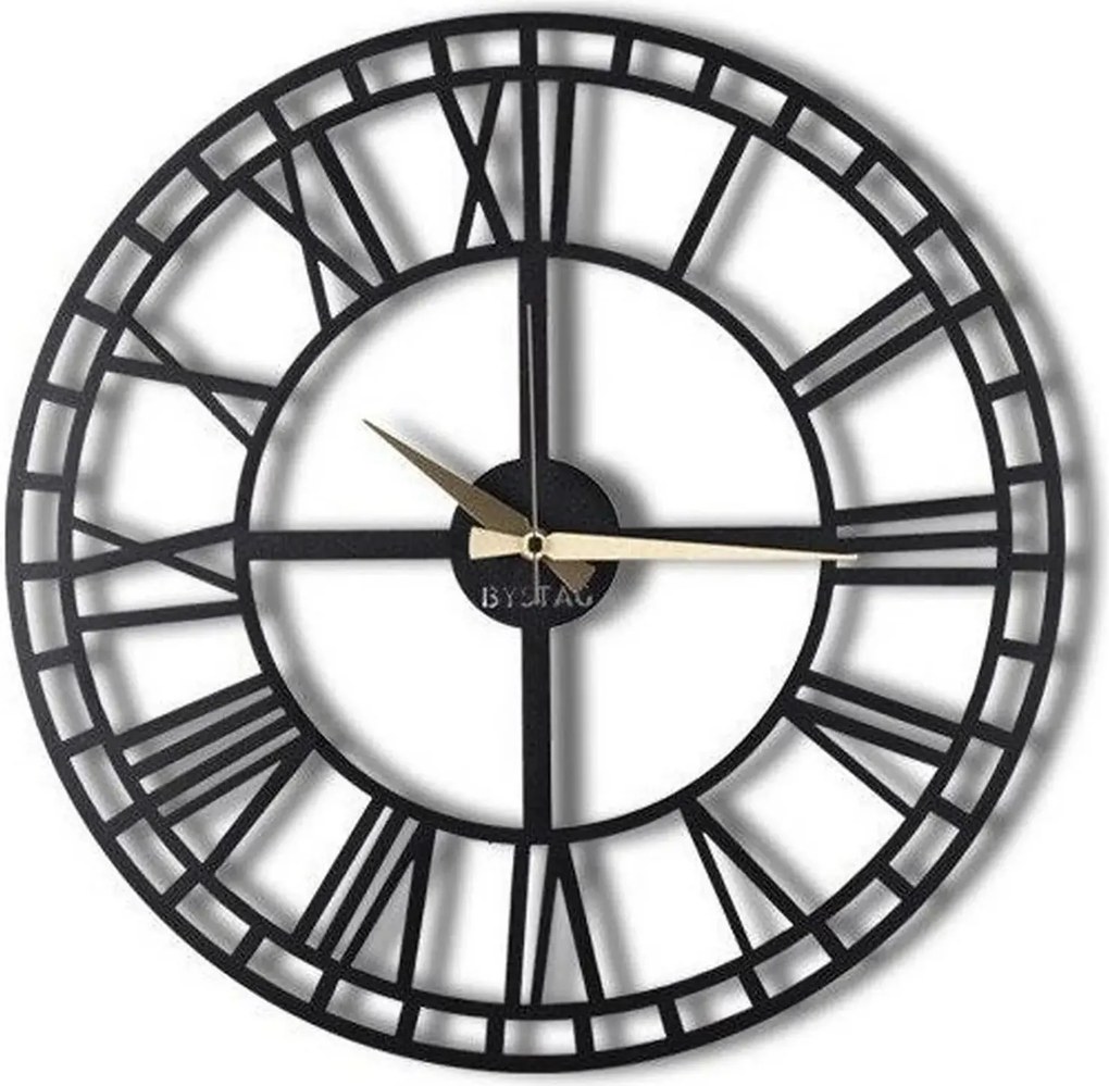 Ceas perete Classic, negru, metal, 50x50 cm