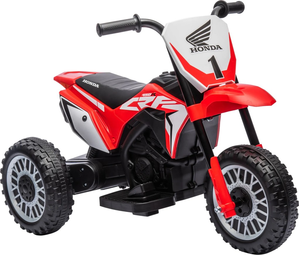 HOMCOM Motocicletă Electrică pentru Copii 6V Honda CRF450RL Licențiată Roșu 3 Roți 18-36 Luni | Aosom Romania