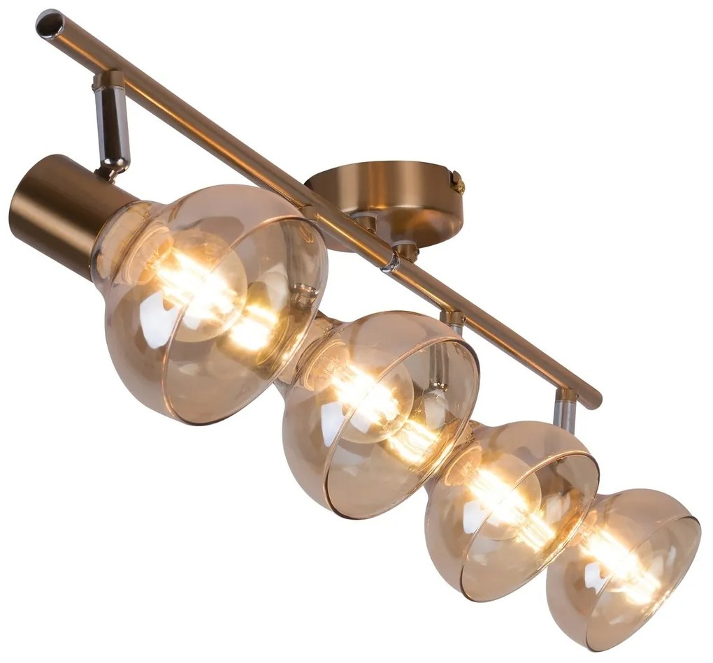 Lustra aplicata design modern Holly 4L auriu/amber