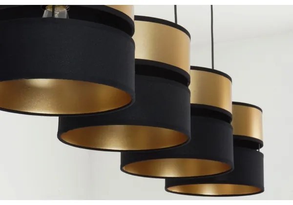 Lustră pe cablu Brilagi ROYAL 4xE27/15W/230V negru/auriu