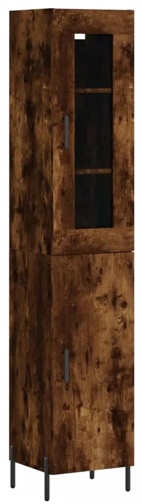 3199182 vidaXL Dulap înalt, stejar fumuriu, 34,5x34x180 cm, lemn prelucrat