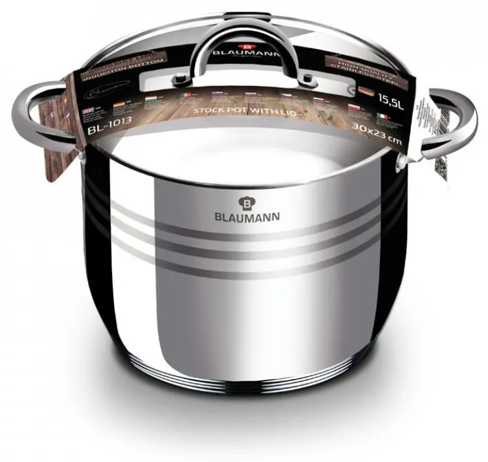Oala cu capac otel inoxidabil 30 cm Gourmet Line Blaumann BL 1013