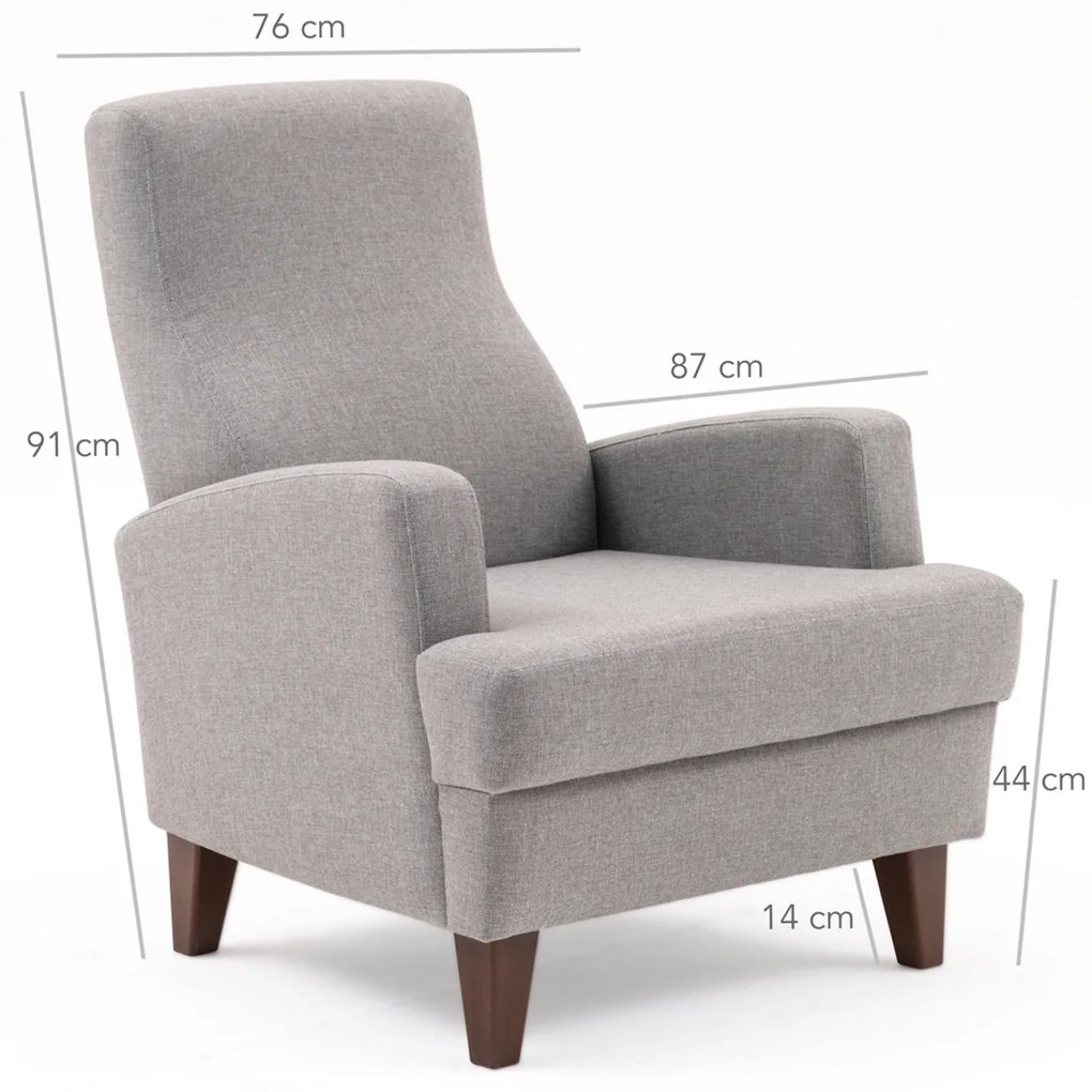 Fotoliu Kana Bergere Light Grey