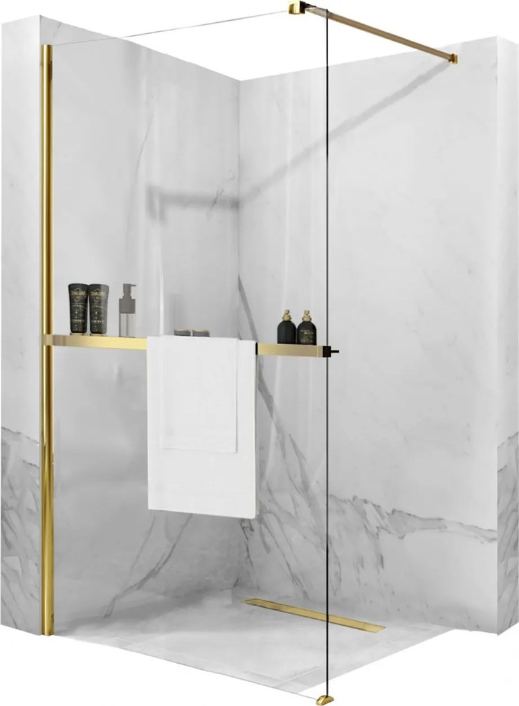 Panou de duș Rea Aero Gold N 80 Walk In + EVO