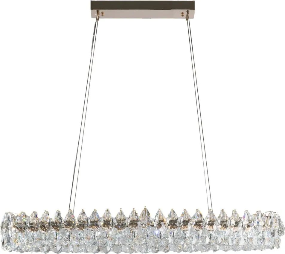 Lustra metal auriu si cristale sticla BARLETTA 120 OVAL