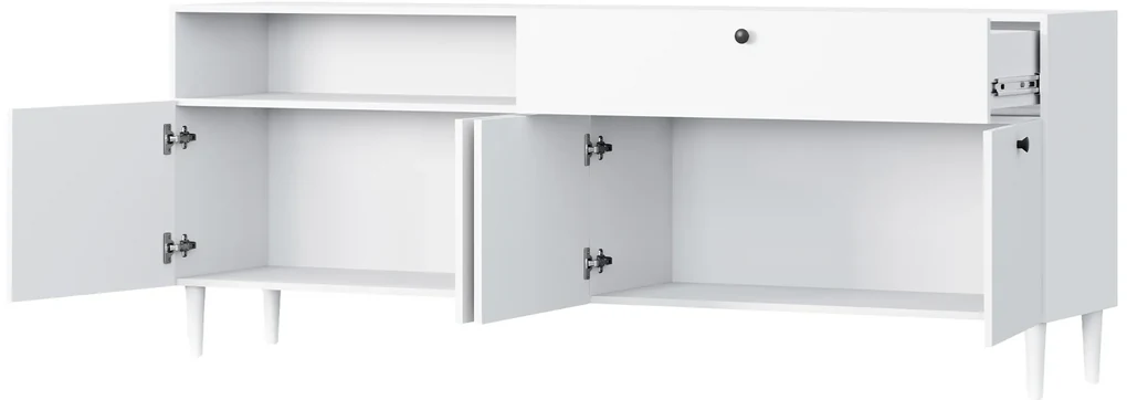 Comoda cu dulapuri si sertar DULLUM 200x75cm, alba
