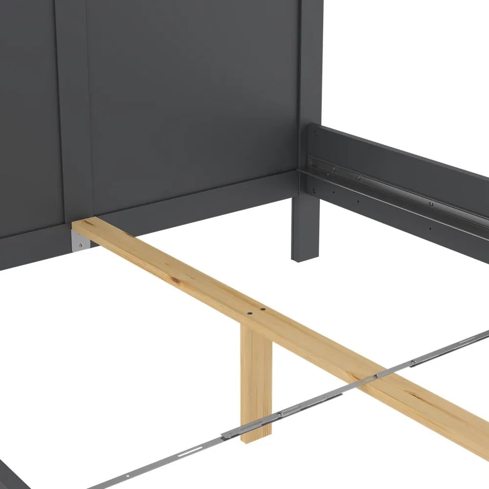 Pat matrimonial gri 140x200 cm Paris – Tvilum