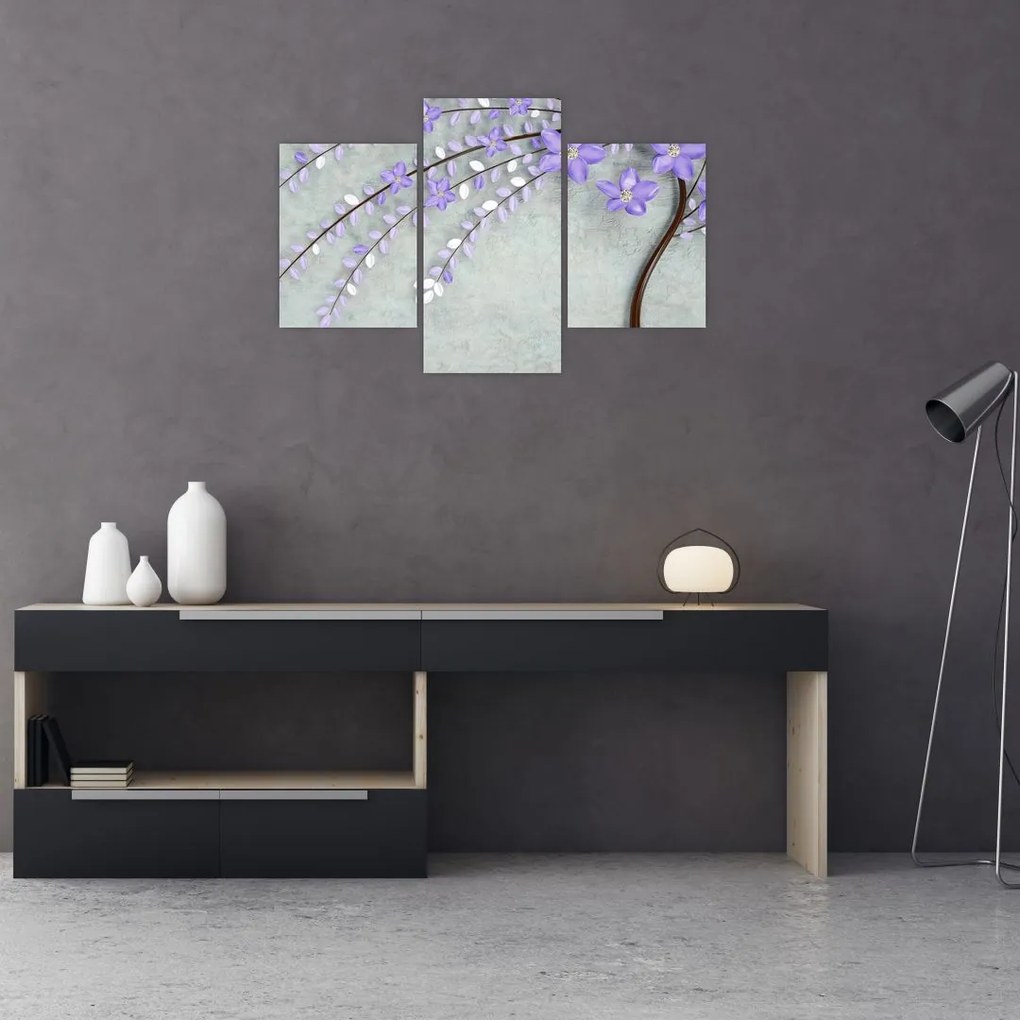 Tablou - ploaie violetă (90x60 cm)
