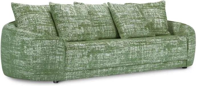 Canapea clasică Leonarda 4 locuri, 85x105x265 cm, chenille/ stejar negru/ lemn de pin/ pal/ placaj, verde