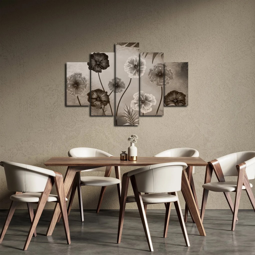 Tablou - Flori desenate (150x105 cm)