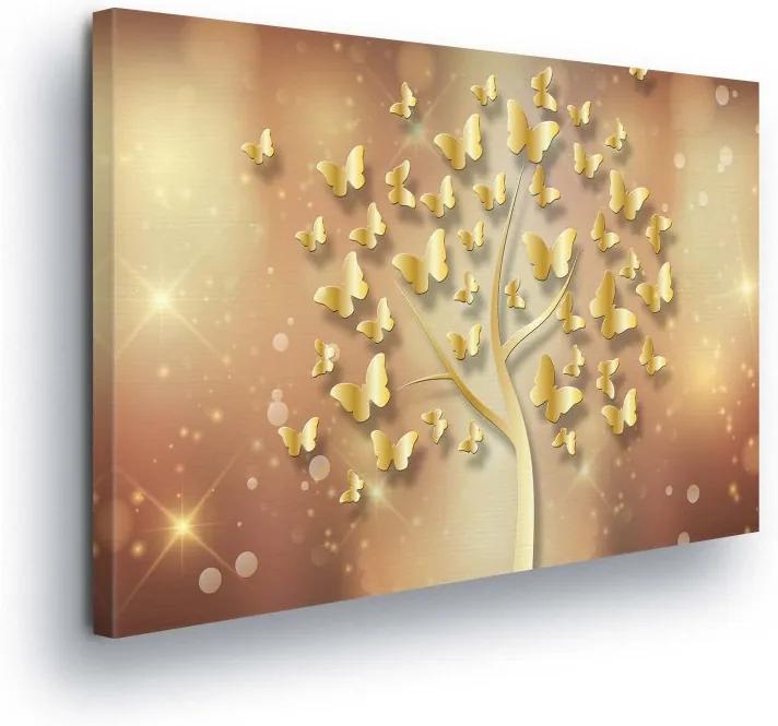 GLIX Tablou - Golden Tree II 100x75 cm