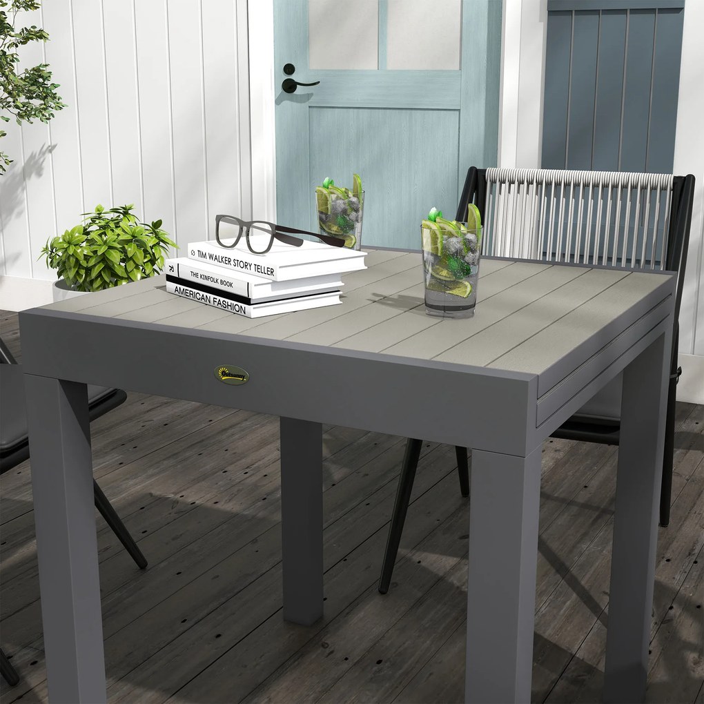 Masă extensibilă pentru terasă Outsunny, cu 4-6 locuri, 81-162 cm | Aosom Romania