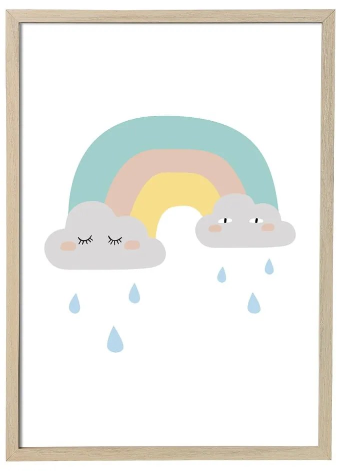 Poster de perete în ramă naturală Bloomingville Mini Saida Frame, 55 x 75 cm