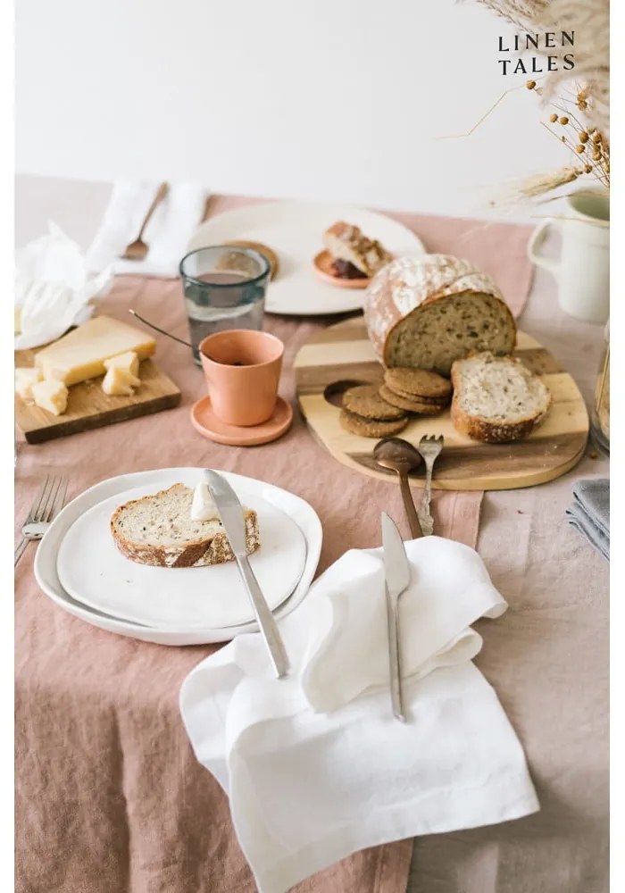 Set 2 șervete din in Linen Tales, alb